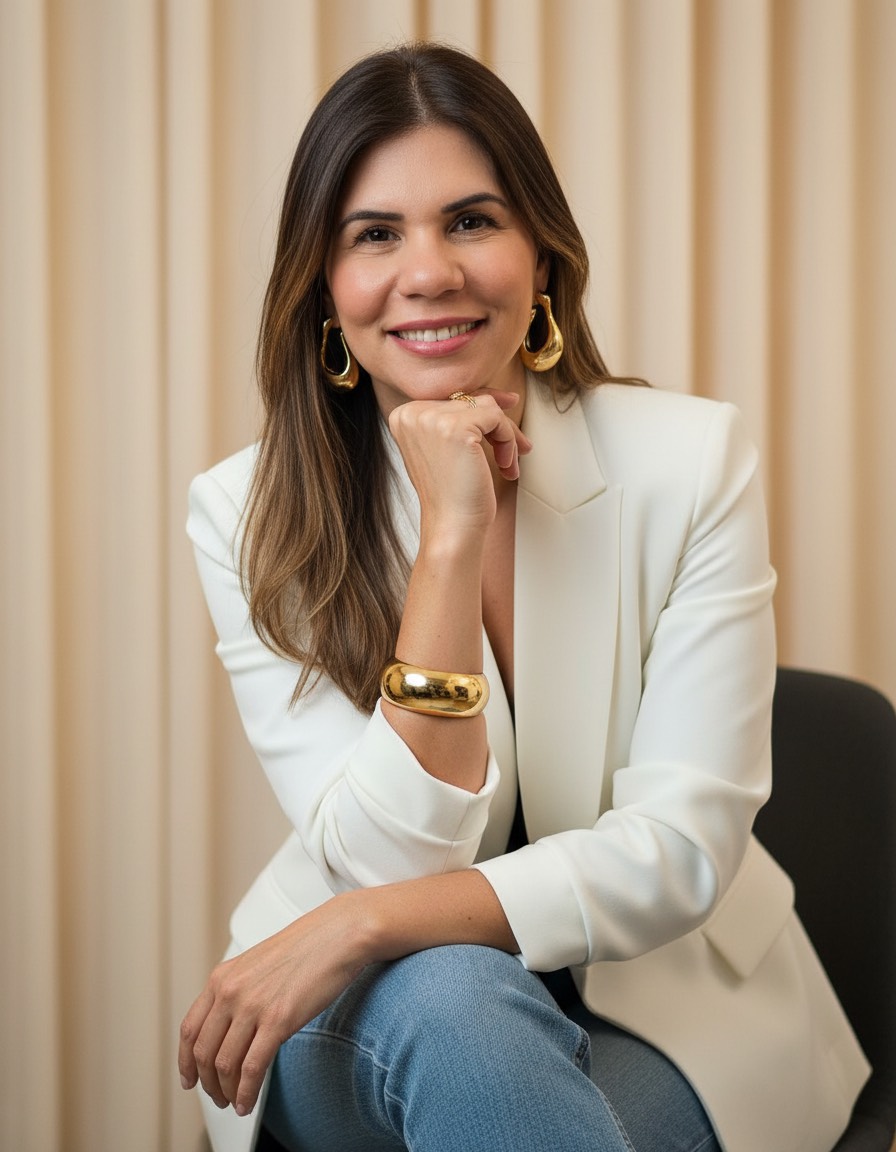 Flávia Vasconcelos em sessão fotográfica profissional